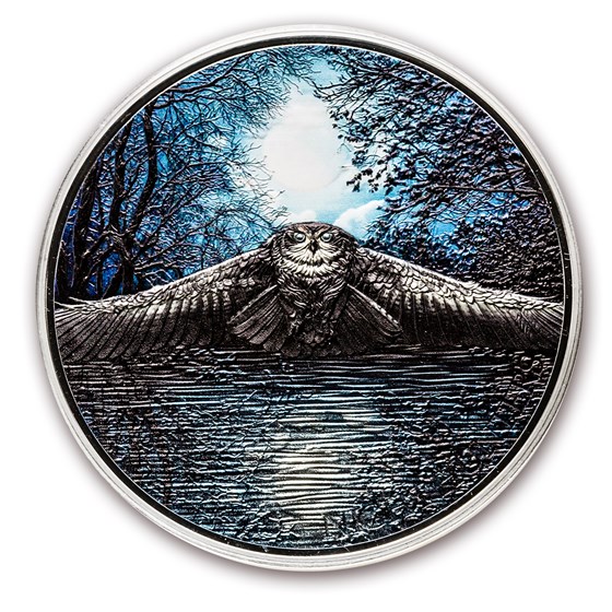 2017 Ivory Coast 3 oz Silver Night Hunters Nocturnal Owl 2017 Ivory Coast 3 oz Silver Night Hunters Nocturnal Owl